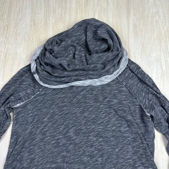 Free People Beach Heather Gray Cocoon Funnel Cowl Neck Long Sleeve Two Body M/L - Picture 2 of 14